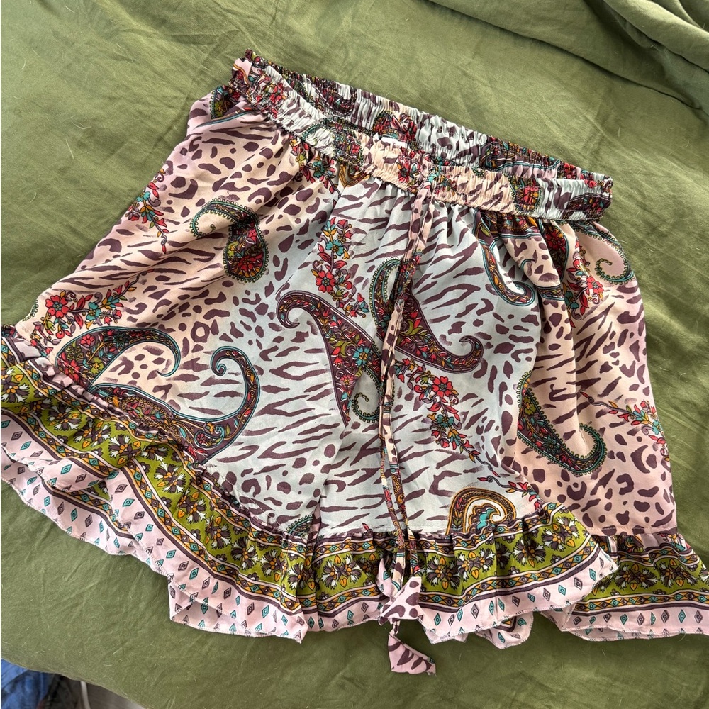 Bohemian Paisley Print Shorts